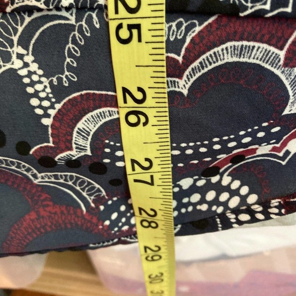 Express Shirt Womens Sz M Navy Blue Red Cloud Print Long Sleeve Tunic Top - Picture 5 of 7